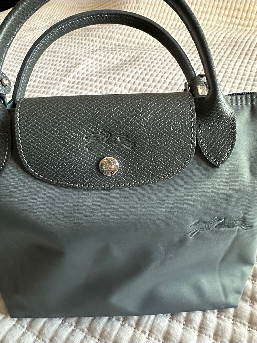 Longchamp Le Pliage Green Recycled Canvas Top Small - Picture 8 of 16
